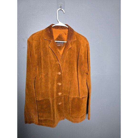 Y2K Suede Cognac Jacket Large Western Boho Cowgirl - Picture 11 of 11